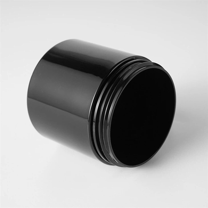 Matte Black Cosmetic Jar With Gasket