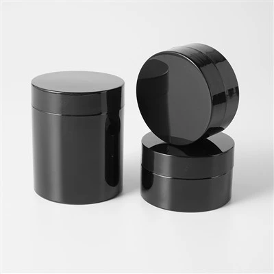 Plastic Pet Matte Black Jar For Face Cream Jar
