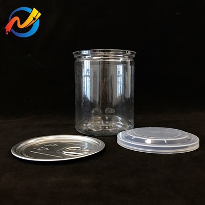 מחיר מפעל BPA מזון כיתה יכול לחיות מחמד צנצנת פלסטיק עם מכסה פלסטיק פתוח קל