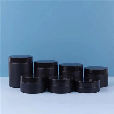 סיטונאי ריקות 8oz פלסטיק צנצנות אריזות קוסמטיקה צנצנת שחורה