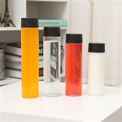 NH 8 oz 12oz בקבוקי מיץ פלסטיק ריקים עם פקקים לשימוש חוזר מיכלי משקה בתפזורת שקופים עם מכסים שחורים בולטים
